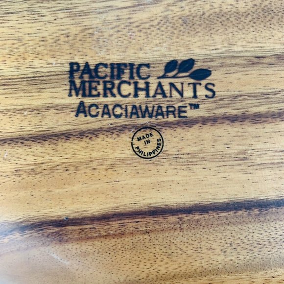 Monkey Pod Hand Craved Wooden Pineapple Shaped Tiki Serving Tray 2 Section - Picture 6 of 11